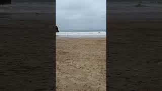 Portreath Cornwall Beach with Surfers and Bodyboarders [upl. by Ikkaj431]