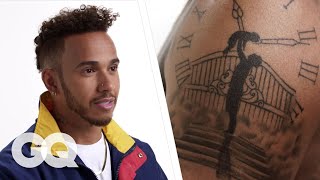 Lewis Hamilton Breaks Down His Tattoos  GQ [upl. by Tik267]