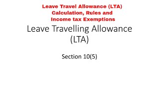 LTA  Leave Travel Allowance Calculation and Income Tax Exemption  How to Claim LTA [upl. by Haropizt]