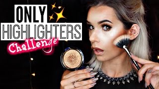 FULL FACE Using ONLY HIGHLIGHTERS Challenge  SylviaGani [upl. by Laing689]