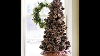 Christmas tree made from Pine cones DIY [upl. by Tamer]