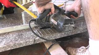 How To Install Granite Countertops On A Budget  Part 3  Cut amp Fit With A Circular Saw [upl. by Oynotna]