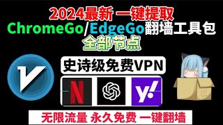 2024最新史诗级永久免费VPN！一键提取ChromeGoEdgeGo翻墙工具包，全部节点！无限流量！可解锁Netflix、ChatGPT，vpn推荐，免费vpn，vpn免費下载，新手小白翻墙必备！ [upl. by Marijo84]