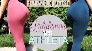 LULU VS ATHLETA  Leggings Try on  Squat Test [upl. by Bondy]