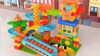 Lets Build A Fun Marble Maze with Building Blocks  Best Toy Learning Video for Kids [upl. by Bibi]