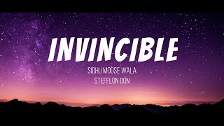 INVINCIBLE Lyrics Video  Sidhu Moose Wala Ft Stefflon Don  Steel Banglez  The Kidd  Moosetape [upl. by Adnilre980]