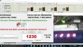 PROTEUS Medir RPM con Arduino y visualizarlo en una tarjeta de conteo de cuatro digitos [upl. by Yerdna]