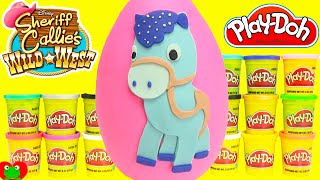 Sheriff Callie Play Doh Surprise Sparky Egg Learning Colors with Shopkins [upl. by Yud]