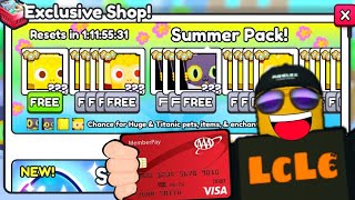 i SPENT 65705 to HACK Summer Pack SOO MANY FREE HUGES Pet Sim 99 [upl. by Puduns]