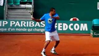 Tsonga Slow Motion Attacking Forehand 210fps [upl. by Aineval]