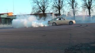 Straight Piped Mercedes E420 CDI Burnout [upl. by Reinaldos]