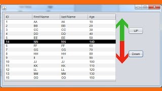 JAVA  How To Move JTable Selected Row UP and DOWN In Java NetBeans  with source code [upl. by Eveam]