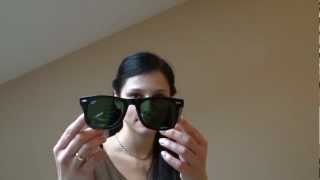 RayBan Wayfarer 2140 size comparison 50 mm vs 54 mm on womans face  FULL HD 1080p [upl. by Sessler277]