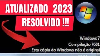 Esta cópia do windows não é original windos 7  RESOLVIDO [upl. by Lledrac]