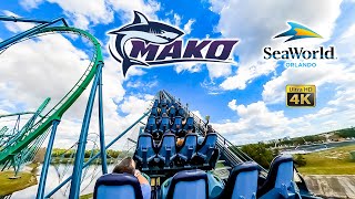 Mako Roller Coaster On Ride Back Seat 4K POV SeaWorld Orlando 2023 01 30 [upl. by Aiehtela]