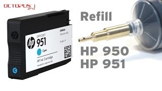 Refill HP 950 HP 951 cartridges with QUFill refill tool [upl. by Guidotti]