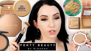 FENTY BEAUTY BRONZER Lightest Shade 😲 amp BEST BRONZERS for Pale Skin  Shade Comparisons [upl. by Nillor]