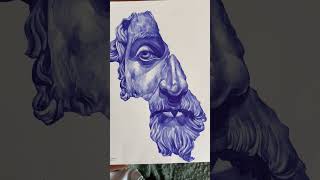 Ballpoint pen drawing marcusaurelius artist art drawing ballpointpenart artstudio artwork [upl. by Ninerb]