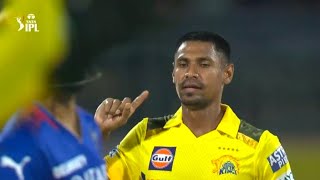 Mustafizur Rahman bowling today takes Two Wickets in One Over in CSK vs RCB IPL 2024 Match [upl. by Noillimaxam]