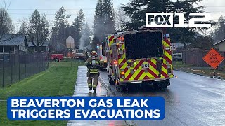 Gas leak in Beaverton causes a dozen home evacuations affects nearby schools [upl. by Mirabel]