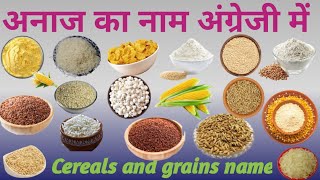 Cereals and grains name in hindi and english with picturesअनाजो का अंग्रेजी में All cereals name [upl. by Ahsinnor]