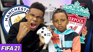 Can My Little Brother Beat Me at FIFA 21 MAN CITY vs LIVERPOOL  KAILEM [upl. by Linda979]