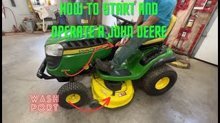 How to Start and Operate a John Deere Lawn Mower tractor L LA D 100 Series Safety features [upl. by Amy]