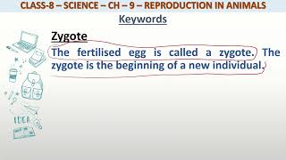 Definition of Zygote for class 8 science [upl. by Ayik]