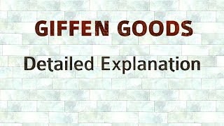 Giffen Goodsgiffen paradox Detailed explanation [upl. by Barna]