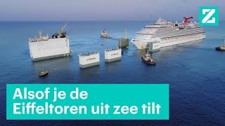 Zo tilt Boskalis een cruiseschip uit de oceaan • Z Business [upl. by Swagerty]