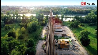 Instandhaltung der Elbeflutbrücken in MagdeburgHerrenkrug – Drohnenüberflug am 19 Juli 2020 [upl. by Acinnej]