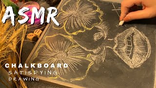 ASMR chalkboarddrawing with chalk no talking relaxing video enjoy it [upl. by Yelekalb]