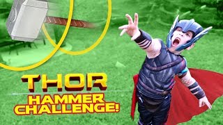 Thor Ragnarok Movie Gear Test amp Hammer Toss Challenge for Kids by KCity [upl. by Christine]