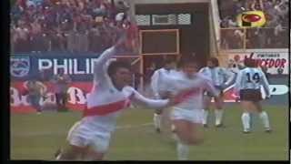 Gol de juan carlos oblitas a argentina eliminatorias mexico 86 HD [upl. by Sueaddaht270]