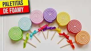 ▶️ PALETAS DE FOAMI 🍭 PIRULETAS DE GOMA EVA ◀️ Decoración de Baby Shower 🍥 HaunterMake [upl. by Astra]