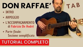 DON RAFFAE Tutorial Intro arpeggio e accompagnamento chitarra come nel disco  TAB donraffaè [upl. by Rikahs]