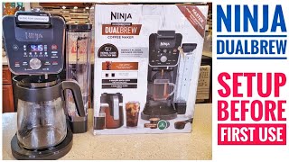 SETUP BEFORE FIRST USE Ninja CFP201 DualBrew 12 Cup Coffee Maker Single Serve K Cup Pod Machine [upl. by Rasure]