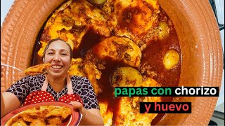 Receta Fácil Papas con Chorizo en 10 Minutos 🤤🥔 [upl. by Asp]