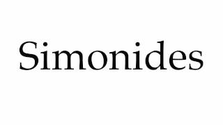 How to Pronounce Simonides [upl. by Cooley]