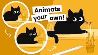 You Can Animate A Sneaky Cat • Procreate Tutorial Part 2 [upl. by Ehcram]