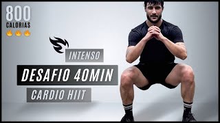 Treino Hiit de 40 MIN para gastar 800 calorias  sem repetições sem equipamentos em casa [upl. by Rozele]