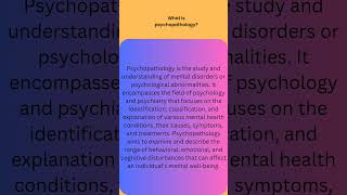 Psychopathology [upl. by Zabrine]