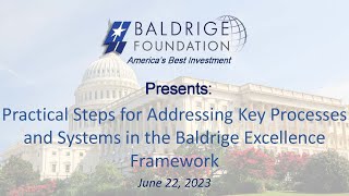 Baldrige Foundation Quarterly Webinar June 2023 Kay Kendall [upl. by Nolana]