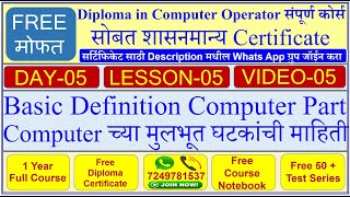 Day 5 Basic Definition Computer Part Computer Part Computer concept computer computer info [upl. by Iives]