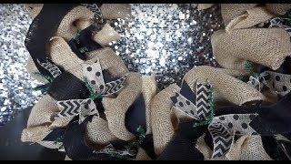 DIY Burlap Wreath  Quick and Easy Tutorial  Accent Ribbon [upl. by Lavelle216]