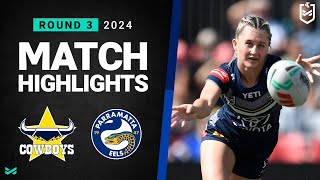 NRLW 2024  Cowboys v Eels  Match Highlights [upl. by Gord422]