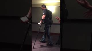 Demo The Ekso GT a robotic exoskeleton for paraplegics and stroke patients [upl. by Ferde]