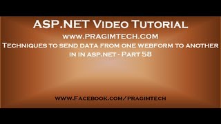 Techniques to send data from one webform to another in aspnet Part 58 [upl. by Nhtanhoj]