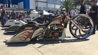 Daytona Beach Bike Week 2018 Bagger Competition  Motorcycle Show biketoberfest [upl. by Hsirrap]