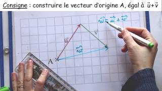 2nde  Vecteurs partie 3  Additionner des vecteurs avec puis sans quadrillage [upl. by Nisotawulo]